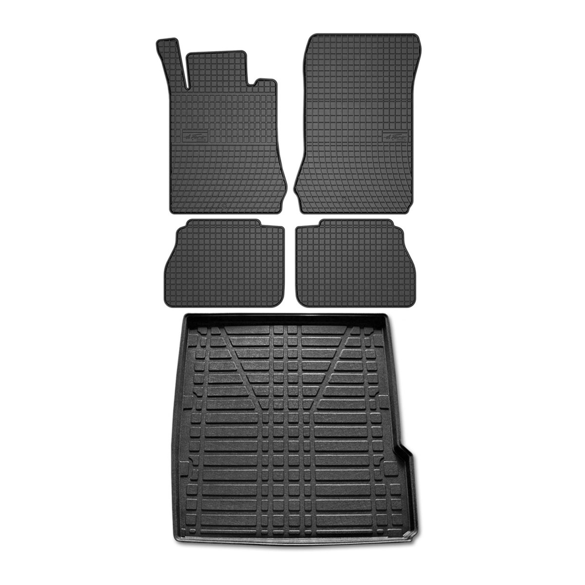 Mercedes E Class Floor-Trunk Mats - Omac - El-Toro & YPS - Black - '98-'02 Mercedes E Class Floor-Trunk Mats - Omac - El-Toro & YPS - Black - '98-'02